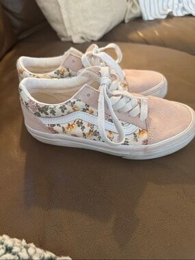 Vans Kids Pink Floral Low-Top Sneakers